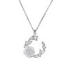 Nuevo Collar Guirnalda de Plata Esterlina S925 Estilo Elegante de Hada para Mujer Cadena Clavícula Colorida Rosa Creciente Versátil y a la Moda
