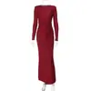Vestido de noche para mujer más vendido en Europa y América 2026 verano nueva moda elegante ajustado cuello redondo manga larga vestido venta al por mayor