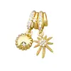 Colgante Transfronterizo Más Vendido Sol y Luna Cobre Microincrustado Circonita Accesorios para Joyería DIY Moda Personalidad Versátil Accesorios de Temperamento para Mujeres