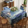 Toalha de Mesa de Luxo Leve de Alta Qualidade Impermeável e à Prova de Óleo Estilo Retro Americano Dopamina Tapete para Mesa de Jantar Estilo Ins Toalha de Mesa para Mesa de Centro