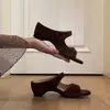 Primer Encuentro Jifa Estilo Retro Francés Simple Sandalias de Una Correa para Mujer Punta Abierta Velcro Transpirables Sandalias Zapatillas con Aumento Interno de Altura