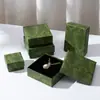 Caja de Regalo de Esmalte Verde Retro para Joyería, Caja para Pendientes y Anillos, Caja de Regalo de Joyería de Alta Gama, Caja para Joyería de Colgante