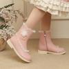 Botas de Princesa para Meninas Outono e Inverno, Botas de Cano Médio Antiderrapantes com Solado Grosso para Crianças Maiores, Botas de Cano Médio Infantis de Cor Sólida Novo Estilo com Solado de Borracha