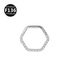 Luxo Leve Transfronteiriço Novo F136 Liga de Titânio Flor Hexágono 8/10mm Argola de Nariz Brincos Joias para Piercing Corporal