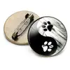 Accesorios al por mayor Patrón Yin-Yang Tai Chi Bagua Huella de pata de gato Broche Redondo de Piedra de Tiempo Insignia Moda Estilo Viajero