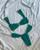 Comercio Exterior Europeo y Americano Transfronterizo Amazon Nuevo Color Sólido Dos Piezas Traje de Baño para Mujer Bikini de Playa Ajustado Sexy Biki