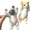 Gato Popular Pequeno de Levantar a Pata Transfronteiriço Brinquedo de Apertar para Alívio do Estresse, Gatinho Realista Brinquedo de Desabafo, Gato Fofo de Apertar para Animais de Estimação