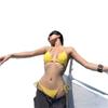 Bikini Nicho Spice Girls de Verano Amarillo Blanco Brillante Sexy Espalda con Tirantes Divididos Traje de Baño para Vacaciones en la Playa para Mujer