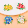 Broche de flor de color nuevo transfronterizo original margarita pequeña peonía girasol decoración de ropa insignia de aleación de aceite de gota