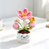 Bestseller transfronterizo: Planta en maceta de hilo floral multicolor tejida a mano, adorno de escritorio con decoración de energía positiva