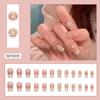 Uñas Vestibles Nuevas de Verano Cortas, Uñas Vestibles con Blanqueamiento Degradado, 24 Piezas, Venta al por Mayor de Uñas de Alta Gama