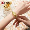 Reloj Femenino Transfronterizo Oufani con Correa de Cuero Incrustada de Diamantes, Reloj Resistente al Agua 30m, Esfera Pequeña Ovalada, Reloj de Cuarzo Estilo Vintage