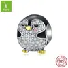 Plata Ziyun original plata s925 Cuentas de pingüino plata animal lindo galvanizado cuentas de goteo BSC126