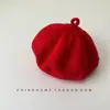 Gorro de Bebé de Otoño Boina Coreana Gorro Tejido Fino Transpirable Gorro de Lana Lindo para Niñas Gorro de Pintor para Bebé Niño