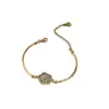 Pulseira de Aço Inoxidável Flor de Cinco Folhas com Zircônia Liga Eletrodepositada 18K com Strass Pulseira da Moda para Celebridade da Internet Pulseira Versátil Personalizada