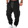 Fornecimento exclusivo transfronteiriço de calças jogger casuais de cor sólida com cordão, para trabalho e esporte, masculinas, para primavera e outono, disponíveis para dropshipping