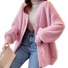 Cárdigan de Punto de Terciopelo Imitación Mink para Mujer Nuevo Estilo Coreano Otoño e Invierno Versátil Holgado Engrosado de Longitud Media Chaqueta Exterior de Suéter