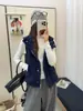 25 Nuevo Chaleco de Invierno Estilo Coreano Estilo Simple Cachemira Cálido Capas Holgado y Versátil Cuello Alto Cremallera