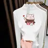 Otoño/Invierno 2026 Camiseta Térmica de Felpa para Niñas, Cuello Semi Alto, Manga Larga, Capa Base, Ropa Interior Cálida con Volantes Estilosa para Niños