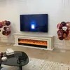 Móvel de TV com Lareira Estilo Francês 1.8/2.2/ 2.4m Feito de Madeira Maciça para Uso Doméstico na Sala de Estar com Decoração de Chama Simulada e Aquecimento Elétrico