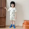 Pijama para Niños Niños Traje Delgado de Manga Corta Niñas Ropa de Casa para Aire Acondicionado Seda de Hielo Transpirable Clase A 0-10 Años Bebé