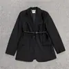 Sumeihui 2026 Otoño/Invierno Nuevo Estilo Sencillo para el Trabajo Solapa Cinturón en la Cintura Estilo Bv Blazer de Lana para Mujer