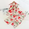 Traje de Algodón y Seda para Niñas Hanfu Qingdao Algodón Artificial Disfraz Tradicional Chino para Niños Bebé Niña Verano Dos Piezas Traje Tang