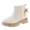 Botas de cuero para niña forradas de polar de moda 2026 otoño e invierno nuevas suela blanda moda infantil para niñas pequeñas Botas Martin botines de princesa