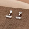 S999 Brincos de Prata Esterlina Feminino Pé Parafuso de Prata Padrão de Seda Simples Elegante ins Pequeno Osso de Orelha Unhas Dormir Brincos Semana Livre