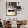 Pintura decorativa moderna de lujo para restaurante, con reloj, mural para sala de estar, mesa de comedor, pintura de pared combinada, fondo de belleza, pintura colgante de pared