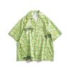 Camisa Floral Retro Floresta Floral Estampa Completa de Crisântemo Manga Curta Masculina e Feminina Estilo Férias Praia Estilo Ilha Havaiana