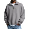 Suéter de Punto para Hombre con Media Cremallera de Color Sólido con Mangas Largas - Venta Caliente Otoño e Invierno 2026 - Amazon Europeo y Americano Transfronterizo