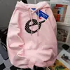 Sudadera con Capucha Estilo High Street Americano para Mujer en Otoño e Invierno Nuevo Estilo Casual Holgada Aspecto Adelgazante Forrada de Polar Engrosada Versátil Tops de Pareja