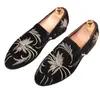 Zapatos de Hombre Europeos y Americanos Transparente con Camuflaje Bordado Mocasines Estampado de Mariposa Estilo Británico Barbería Zapatos de Moda para Hombre