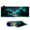 Mouse Pad Aurora da Islândia Personalizado Especial FPS Luminoso para Mesa RGB E-Sports Jogo Tamanho Grande Tapete de Computador