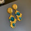 Pendientes Vintage de Segunda Mano Aguja de Plata Plisado Corazón Rojo Pendientes de Metal Pendientes Personalizados Retro Fabricante Venta al por Mayor
