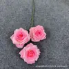 Modelo de Comercio Exterior Flor Artificial de Rosa Diamante de 3 Cabezas para Decoración de Salón de Ceremonia de Boda, Flor Cascada, Flor para Decoración de Fondo de Transmisión en Vivo