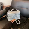Bolso Pequeño Cuadrado Retro de Moda de Este Año para Mujer, Nuevo Modelo Verano 2026, Bolso de Hombro Patchwork Tachonado con Pedrería, Bolso Cruzado para Viajes