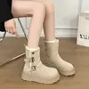Botas de Nieve Gruesas con Hebilla de Moda para Mujer 2026 Estilo Caliente de Invierno Adelgazantes Casuales de Doble Uso Cálidas Cortas de Tobillo Botas de Algodón