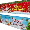 Banner navideño transfronterizo con muñeco de nieve invernal, Santa Claus y fondo de árbol de Navidad, guirnalda de borlas para decoración de fiesta navideña
