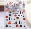 Entre nos Autocolantes de Unhas de Natal Mais Vendidos Elementos de Halloween em Relevo 5D Autocolantes de Nail Art DIY Enfeites Atacado