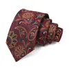 Gravata Masculina Logotipo Personalizado Gravata Paisley Vermelha Casamento Noivo Gravata de Alta Qualidade Amarrada à Mão para Homens
