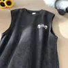 Chaleco de Algodón Tencel Seda Helada Marca de Moda para Hombre Nuevo Verano 2024 Chaleco Deportivo Camiseta sin Mangas Bordada Pesada Americana