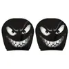 Capas de encosto de cabeça de carro com tema de Halloween, populares, impressas digitalmente, apresentando um design de rosto sorridente; ajuste universal; suporta personalização de rótulos e dropshipping