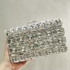 Bolso de Cristal de Lujo Caxili Gema Diamante Completo Caja Pequeña Bolso Clutch de Cena Cadena Hombro Bolso de Noche Cadena Bolso de Mujer