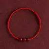 Pulseira de Corda Vermelho Cinábrio para Homens e Mulheres, Contas de Transferência de Areia Dourada Roxa, Boa Sorte no Ano de Nascimento, Pulseira Tecida à Mão, Segura e Lisa