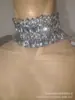 Nuevo mono sexy transparente ajustado con lentejuelas redondas de escamas de dragón plateadas y escamas de pez para fiestas europeas y americanas y actuaciones en el escenario