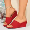 Chuyuji 2026 Modelo Nuevo Sandalias de Cuña Chanclas de Playa a la Moda Tacones Altos de Punta Abierta de Verano para Exteriores