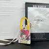 Bolsa de Celular com Alça de Desenho Animado Bolsa Transversal Feminina Bonita Leve Bolsa de Mão para as Quatro Estações Bolsa de Tricô Moderna e Divertida