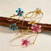 Pulsera de Brazo con Flor de Goteo de Aceite Estilo Metal Transfronterizo Europeo y Americano, Pulsera Personalizada Resistente con Diseño Exagerado, Joyería de Mano de Nicho